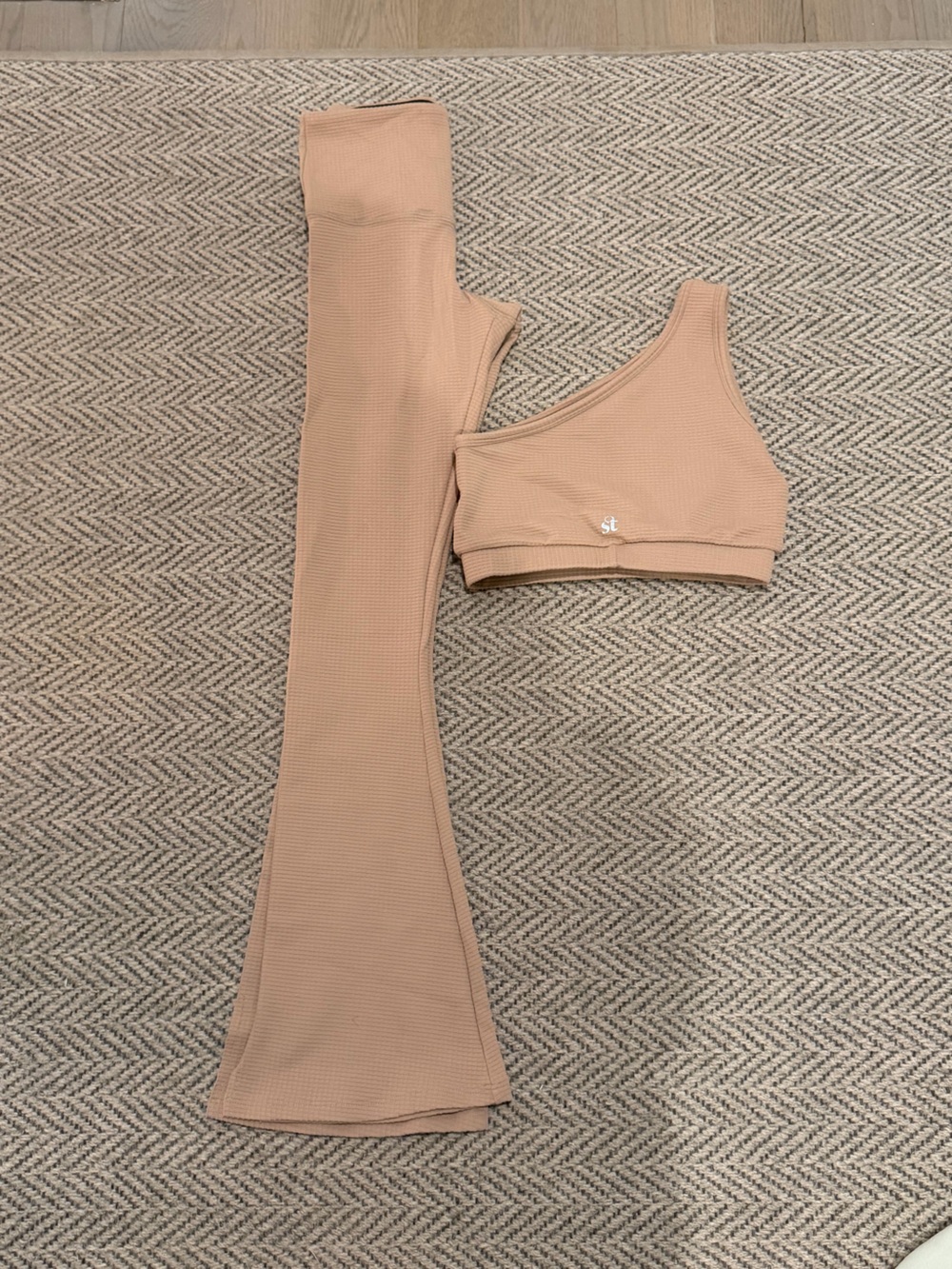 Strut -This Ribbed Nude Sports Bra and Legging Set